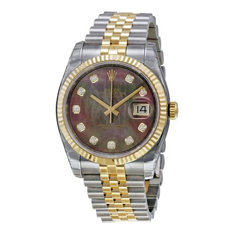 rolex black mother of pearl with diamonds